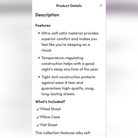 Juicy Couture The Rose Collection Silky Satin 4-PC King Sheet Set- Pink - Picture 11 of 13